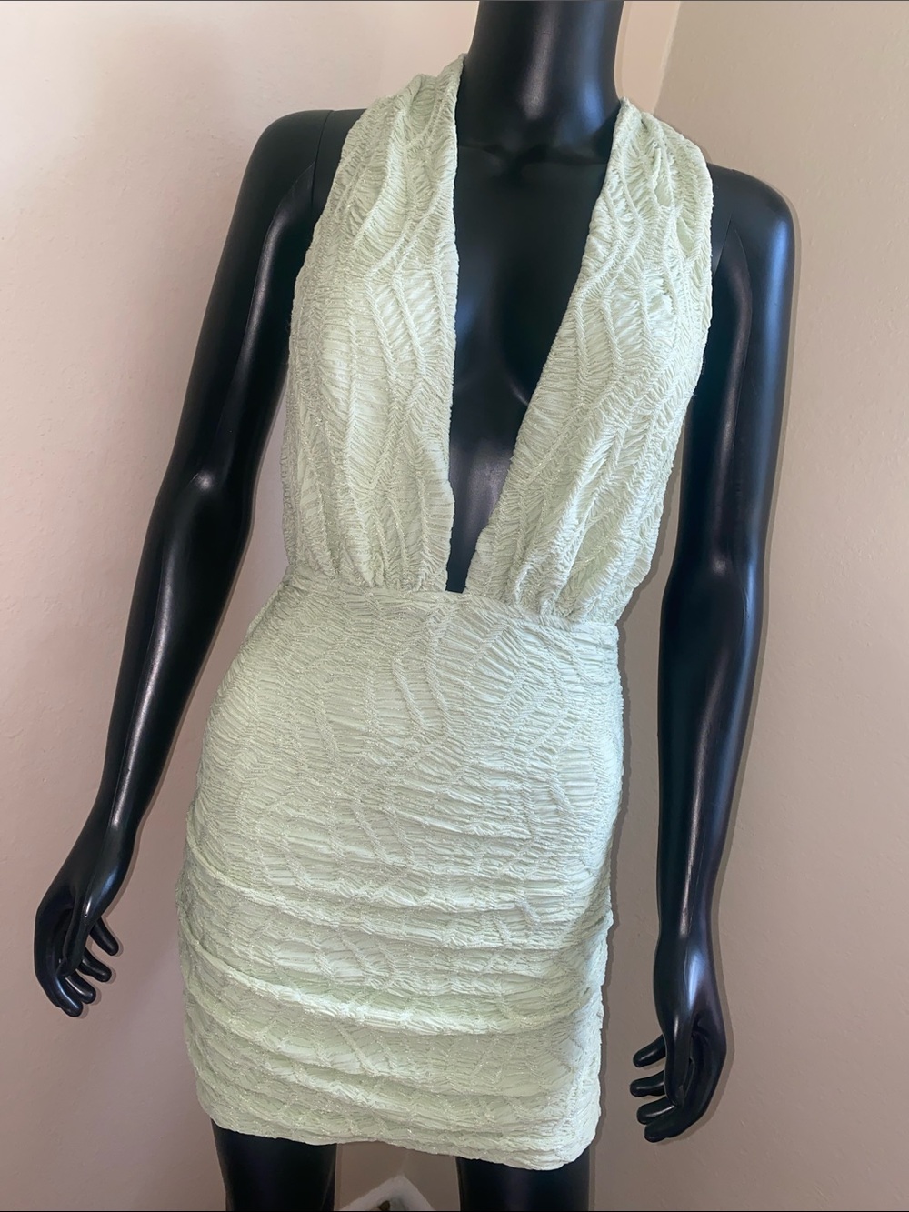 ✨ Peppermayo Mint Sage Open Back Halter Mini Dress NWTs